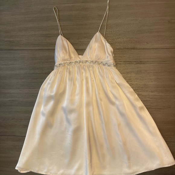 Bridal silk dress with rhinestones, size 4 - Picture 2 of 7